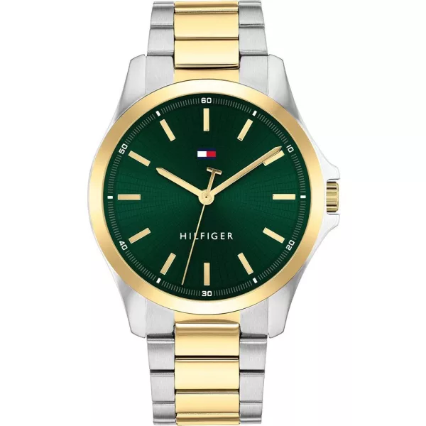 Tommy Hilfiger Bruce men's watch TH1792192, green dial, silver stainless steel strap