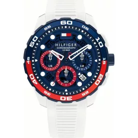 Tommy Hilfiger TH-Regatta men's watch TH1792231, blue dial, white silicone strap