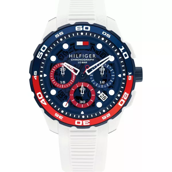 Tommy Hilfiger TH-Regatta men's watch TH1792231, blue dial, white silicone strap