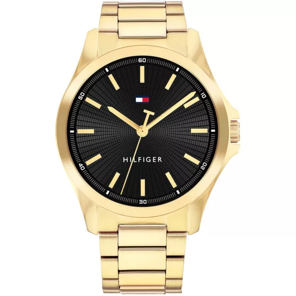 Tommy Hilfiger Bruce men's watch TH1792241, black dial, gold stainless steel strap