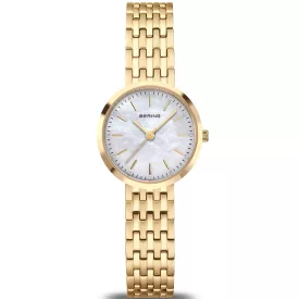 Bering Classic women's watch 19126-734, gold stainless steel strap