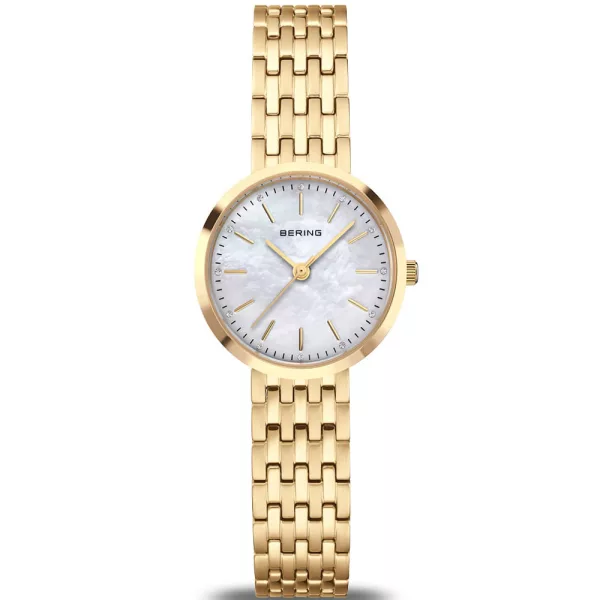 Bering Classic women's watch 19126-734, gold stainless steel strap
