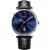 Doxa D-Auto men's watch 195.10.201.01, blue dial, black leather strap