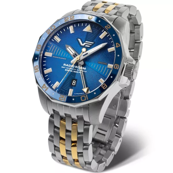 Vostok Europe N1 Rocket Radio Room Limited Edition men's watch NH34-224A793-B, blue dial, silver stainless steel strap