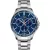 Doxa Trofeo men's watch 287.10.201W.10, blue dial, silver stainless steel strap
