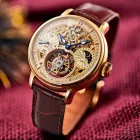 Poljot International Tourbillon Skeleton Limited Edition men's watch 3360T66, brown leather strap