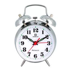 Merion silver metal alarm clock 3552-8