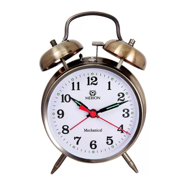 Merion brown metal alarm clock 3798-9