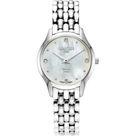 Roamer Soleure diamond women's watch 547857 41 25 50, silver stainless steel strap