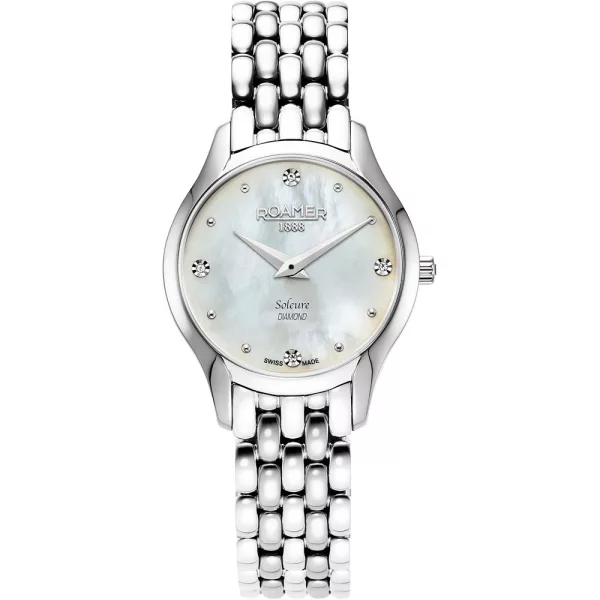 Roamer Soleure diamond women's watch 547857 41 25 50, silver stainless steel strap