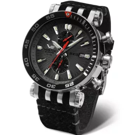 Vostok Europe Energia Rocket men's watch VK61-575A588, gray dial, black silicone strap
