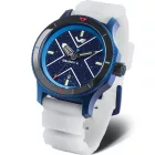 Vostok Europe Object X Limited Edition men's watch NH35-599E776, blue dial, white silicone strap