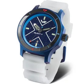 Vostok Europe Object X Limited Edition men's watch NH35-599E776, blue dial, white silicone strap