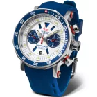 Vostok Europe Lunokhod 2 men's watch 6S21-620A630, white dial, blue silicone strap