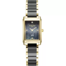 Roamer C-Line Diamond women's watch 659845 48 89 60, gold stainless steel strap