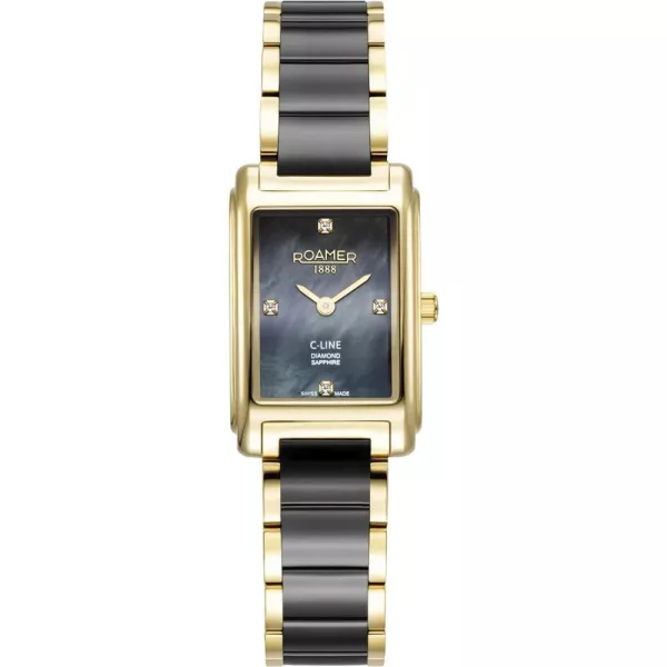 Roamer C-Line Diamond women's watch 659845 48 89 60, gold stainless steel strap
