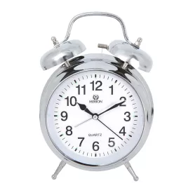 Merion silver metal alarm clock 6693-8