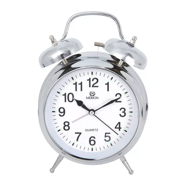 Merion silver metal alarm clock 6693-8
