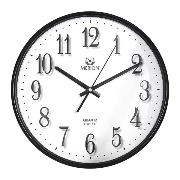 Merion black wall clock 6714-3