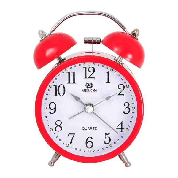 Merion red metal alarm clock 6814-4
