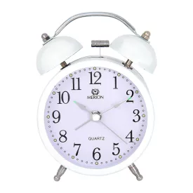 Merion white metal alarm clock 6814-7