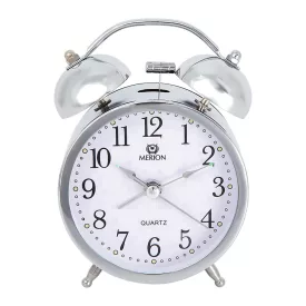 Merion silver metal alarm clock 6814-8