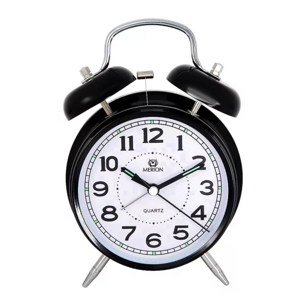 Merion black metal alarm clock 6816-1