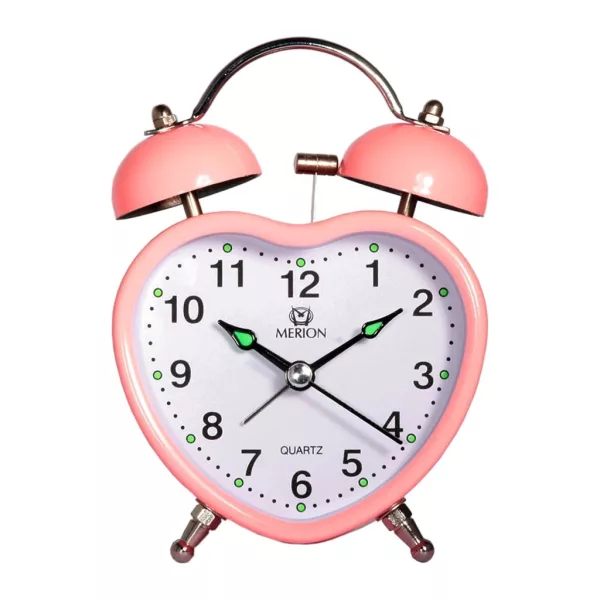Merion pink metal alarm clock 6818-6