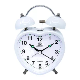 Merion white metal alarm clock 6818-7
