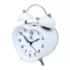 Merion white metal alarm clock 6818-7