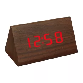 Brown LED desk alarm clock 6834-5