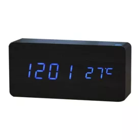 Grey LED desk alarm clock 6837-1