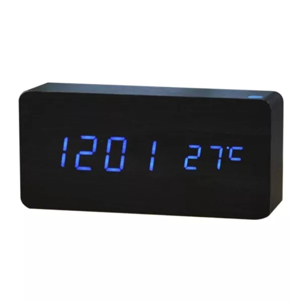 Grey LED desk alarm clock 6837-1
