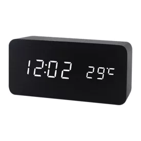 Grey LED desk alarm clock 6837-2