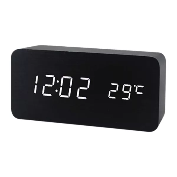 Grey LED desk alarm clock 6837-2