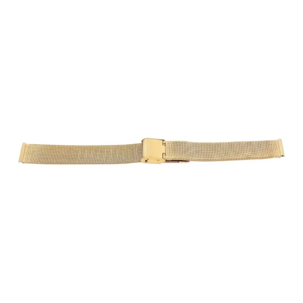 Gold mesh (Milanese) watch bracelet with two-piece clasp, 16 mm – 7054-6