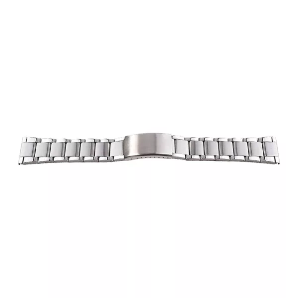 Silver metal watch bracelet with fold-over clasp, 22 mm – 7088-9