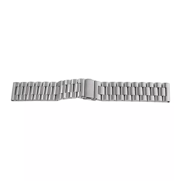 Silver metal watch bracelet with fold-over clasp, 24 mm – 7111-7