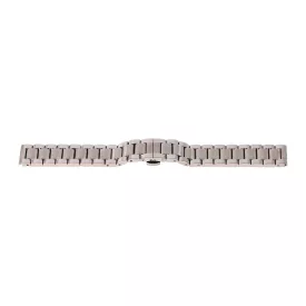   Silver metal watch bracelet with butterfly clasp, 20 mm – 7113-0