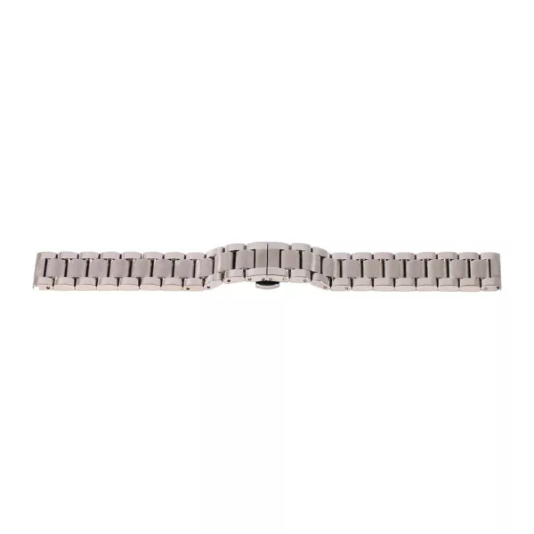 Silver metal watch bracelet with butterfly clasp, 20 mm – 7113-0
