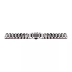   Silver metal watch bracelet with butterfly clasp, 18 mm – 7113-8