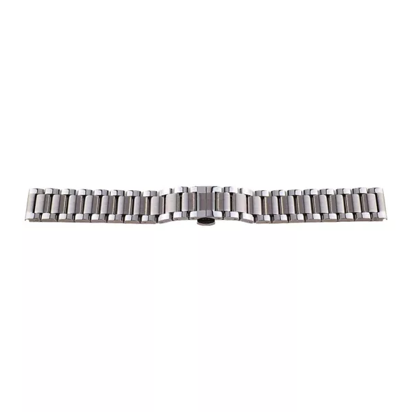Silver metal watch bracelet with butterfly clasp, 18 mm – 7113-8