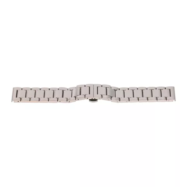 Silver metal watch bracelet with butterfly clasp, 22 mm – 7113-9