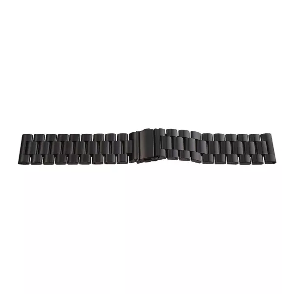 Black metal watch bracelet with fold-over clasp, 24 mm – 7116-7