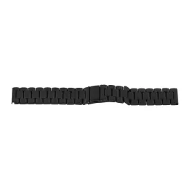   Black metal watch bracelet with fold-over clasp, 22 mm – 7116-9