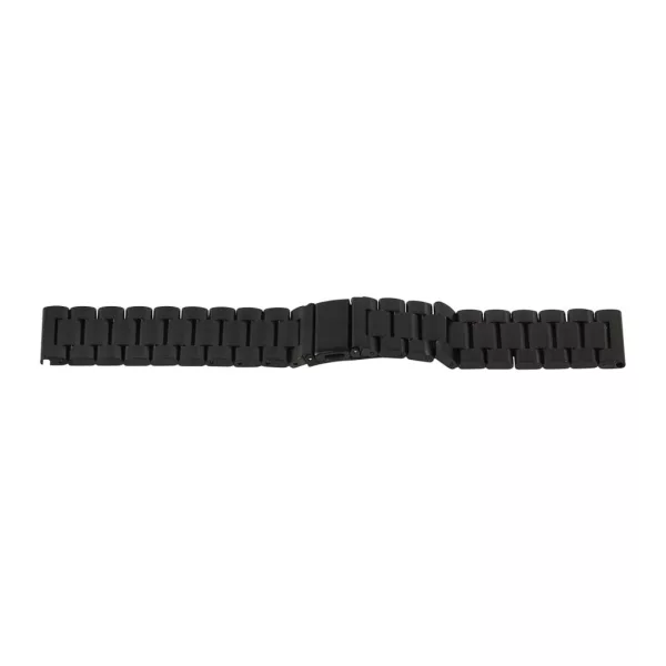 Black metal watch bracelet with fold-over clasp, 22 mm – 7116-9