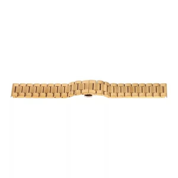 Gold metal watch bracelet with butterfly clasp, 22 mm – 7133-9