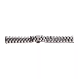   Silver metal watch bracelet with butterfly clasp, 20 mm – 7135-0