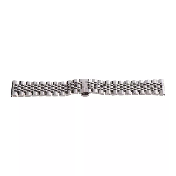 Silver metal watch bracelet with butterfly clasp, 20 mm – 7135-0