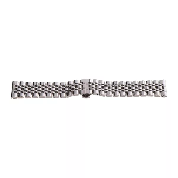 Silver metal watch bracelet with butterfly clasp, 22 mm – 7135-9